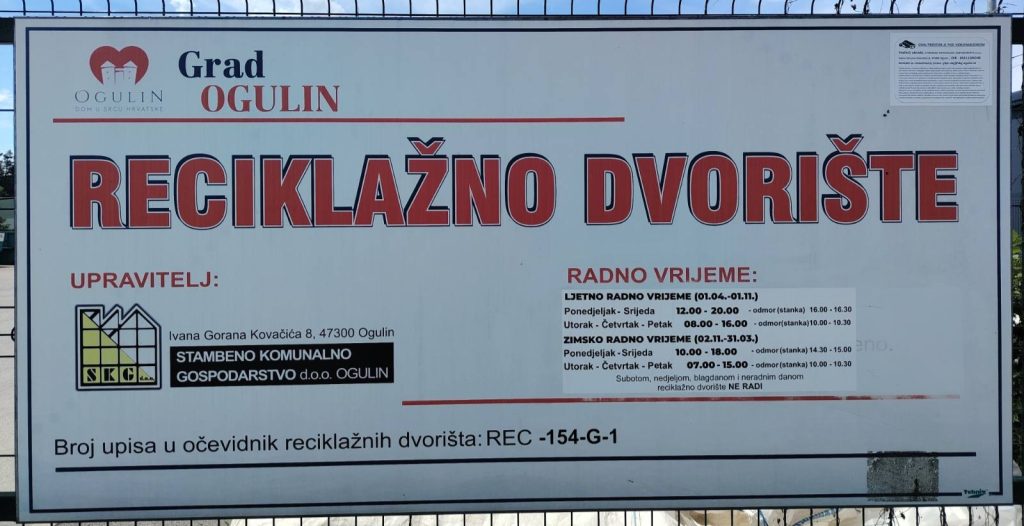 Reciklažno dvorište tabla